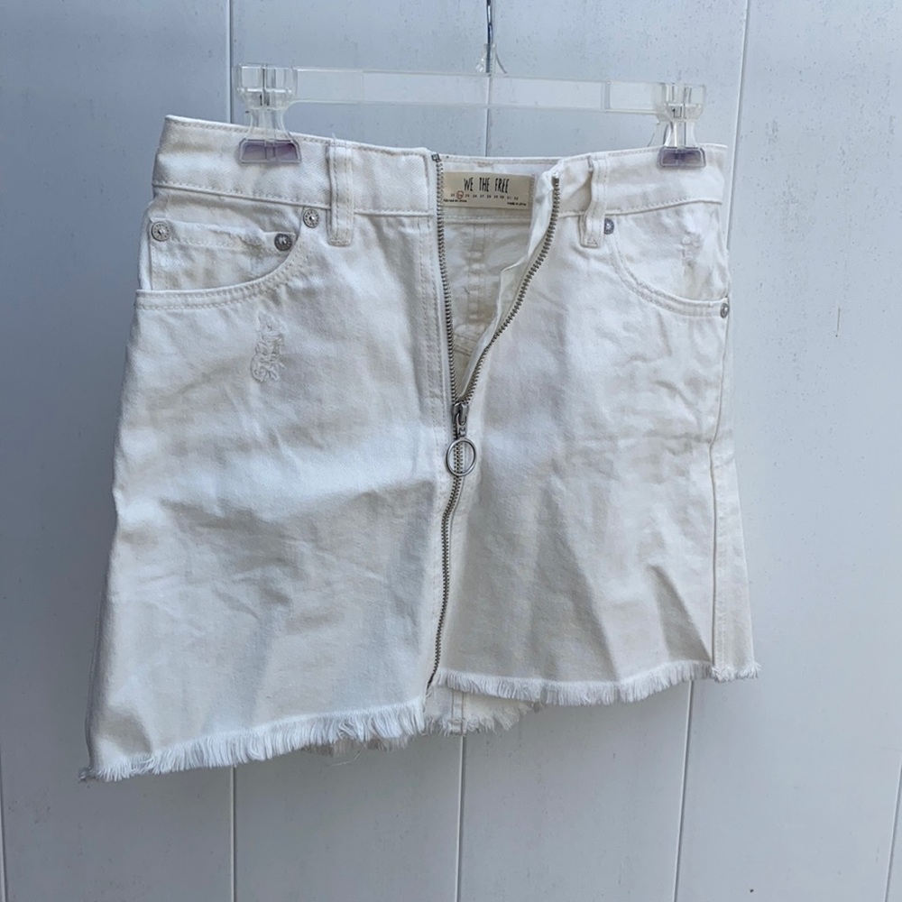 We The Free white zippered skirt